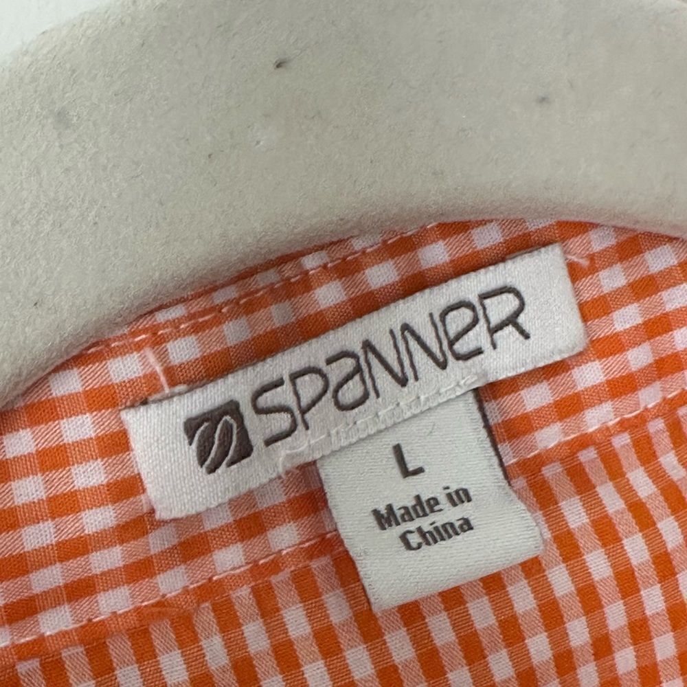 Spanner Checkered Front Tunic Blouse L - Picture 6 of 7